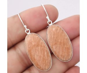 Natural Orange Amazonite Earrings SDE45692 E-1001, 14x27 mm