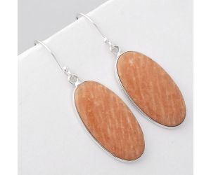 Natural Orange Amazonite Earrings SDE45692 E-1001, 14x27 mm
