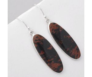 Natural Blood Stone - India Earrings SDE45698 E-1001, 11x30 mm