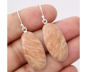 Natural Orange Amazonite Earrings SDE45796 E-1001, 14x28 mm