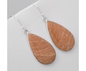 Natural Orange Amazonite Earrings SDE45870 E-1001, 16x28 mm