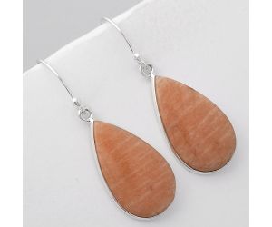 Natural Orange Amazonite Earrings SDE45905 E-1001, 14x24 mm