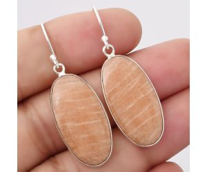 Natural Orange Amazonite Earrings SDE45911 E-1001, 13x26 mm