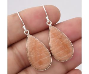 Natural Orange Amazonite Earrings SDE45918 E-1001, 14x24 mm