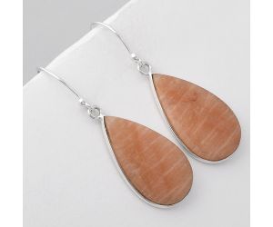 Natural Orange Amazonite Earrings SDE45918 E-1001, 14x24 mm