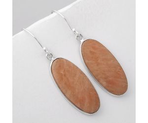 Natural Orange Amazonite Earrings SDE45932 E-1001, 12x27 mm