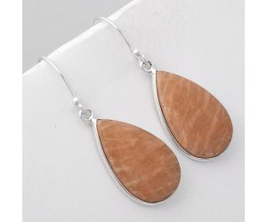 Natural Orange Amazonite Earrings SDE45934 E-1001, 14x22 mm