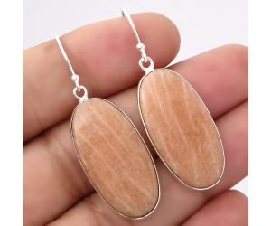 Natural Orange Amazonite Earrings SDE45938 E-1001, 14x29 mm