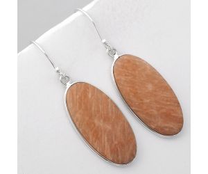 Natural Orange Amazonite Earrings SDE45939 E-1001, 14x27 mm