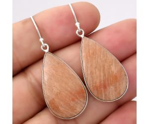 Natural Orange Amazonite Earrings SDE45941 E-1001, 16x28 mm