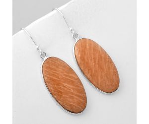 Natural Orange Amazonite Earrings SDE45947 E-1001, 14x27 mm