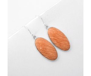 Natural Orange Amazonite Earrings SDE45996 E-1001, 14x27 mm