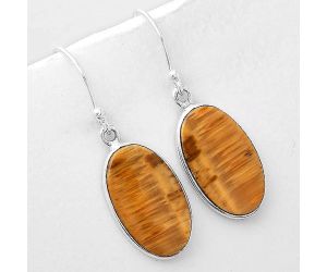 Natural Tiger Bee Earrings SDE46255 E-1001, 11x18 mm