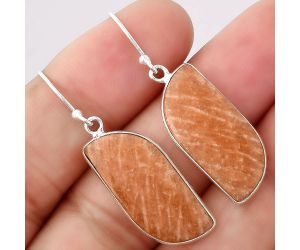 Natural Orange Amazonite Earrings SDE46348 E-1001, 11x25 mm