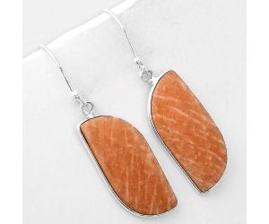 Natural Orange Amazonite Earrings SDE46348 E-1001, 11x25 mm