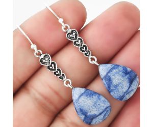Valentine Gift Heart - Natural Dumortierite Quartz Earrings SDE47664 E-1065, 13x17 mm