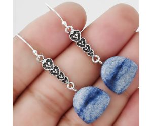 Valentine Gift Heart - Natural Dumortierite Quartz Earrings SDE47670 E-1065, 13x14 mm