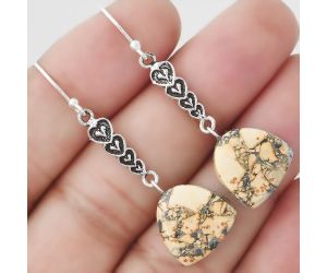 Valentine Gift Heart - Maligano Jasper - Indonesia Earrings SDE47682 E-1065, 14x14 mm