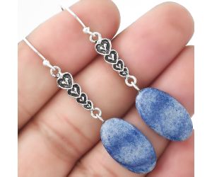 Valentine Gift Heart - Natural Dumortierite Quartz Earrings SDE47693 E-1065, 11x19 mm