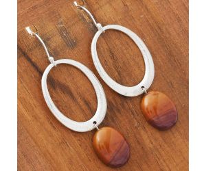 Matte Finish - Natural Red Mookaite Earrings SDE50693 E-1193, 12x16 mm
