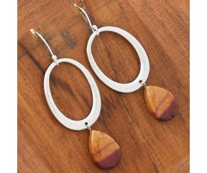 Matte Finish - Natural Red Mookaite Earrings SDE50703 E-1193, 12x17 mm