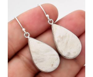Natural White Scolecite Earrings SDE51944 E-1001, 15x24 mm
