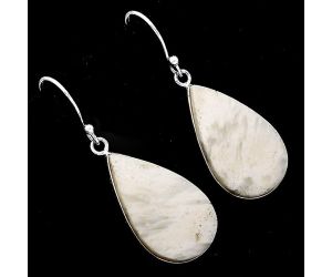 Natural White Scolecite Earrings SDE51944 E-1001, 15x24 mm