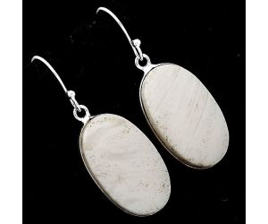 Natural White Scolecite Earrings SDE51975 E-1001, 14x24 mm