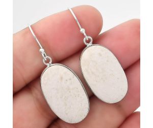 Natural White Scolecite Earrings SDE52044 E-1001, 14x24 mm