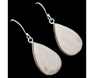 Natural White Scolecite Earrings SDE52082 E-1001, 14x23 mm