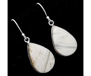 Natural White Scolecite Earrings SDE52099 E-1001, 14x21 mm