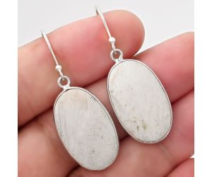 Natural White Scolecite Earrings SDE52104 E-1001, 14x24 mm