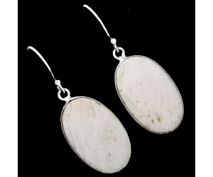 Natural White Scolecite Earrings SDE52104 E-1001, 14x24 mm