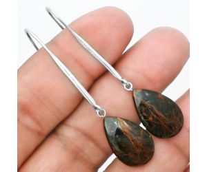 Natural Turkish Rainforest Chrysocolla Earrings SDE55556 E-1095, 13x20 mm