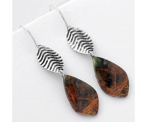 Natural Turkish Rainforest Chrysocolla Earrings SDE56936 E-1203, 13x21 mm