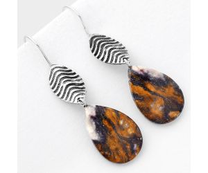 Natural Indian Blanket Jasper Earrings SDE56939 E-1203, 14x21 mm