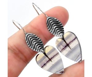 Valentine Gift Heart Natural Multi Fluorite Earrings SDE56944 E-1203, 16x21 mm