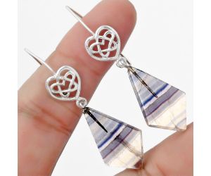 Celtic - Natural Multi Fluorite Earrings SDE57108 E-1213, 16x26 mm