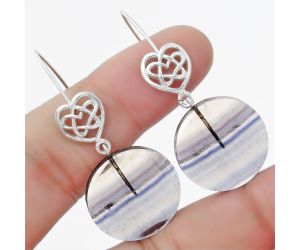 Celtic - Natural Multi Fluorite Earrings SDE57111 E-1213, 21x21 mm