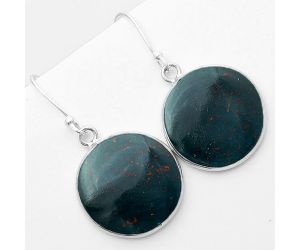 Natural Blood Stone - India Earrings SDE57234 E-1001, 18x18 mm