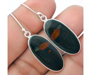 Natural Blood Stone - India Earrings SDE57236 E-1001, 13x26 mm