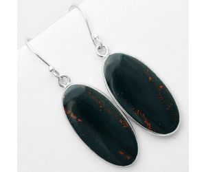 Natural Blood Stone - India Earrings SDE57242 E-1001, 13x27 mm