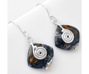 Spiral - Natural Indian Blanket Jasper Earrings SDE57547 E-1137, 15x15 mm
