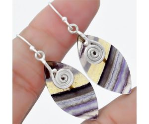 Spiral - Natural Multi Fluorite Earrings SDE57555 E-1137, 14x28 mm
