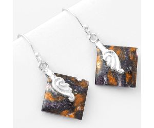 Natural Indian Blanket Jasper Earrings SDE57613 E-1137, 14x14 mm