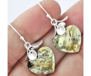 Valentine Gift Heart Natural Chrome Chalcedony Earrings SDE58947 E-1165, 15x17 mm