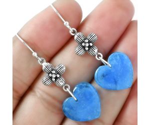Valentine Gift Heart Natural Smithsonite Earrings SDE59602 E-1237, 15x16 mm