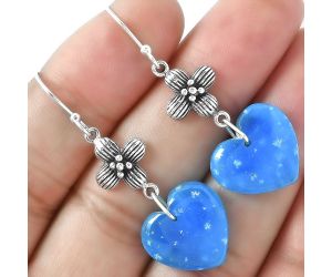 Valentine Gift Heart Natural Smithsonite Earrings SDE59617 E-1237, 16x16 mm