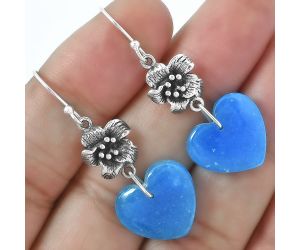 Valentine Gift Floral - Heart Natural Smithsonite Earrings SDE59683 E-1237, 15x16 mm