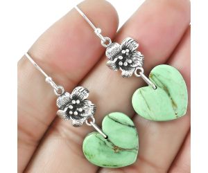 Valentine Gift Floral - Heart Australian Variscite Earrings SDE59718 E-1237, 16x17 mm